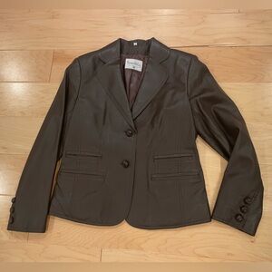 Pamela McCoy Dark Brown vintage genuine leather jacket SMALL